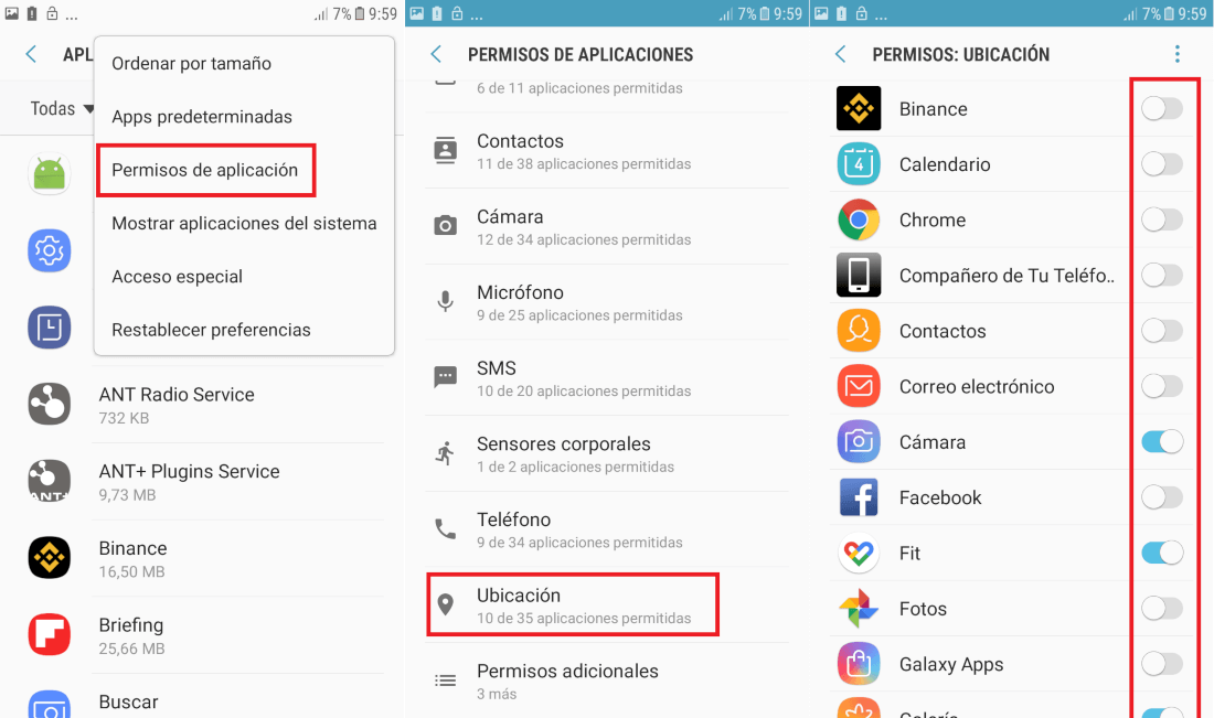 eliminar los accesos de ubicacion de las apps de android