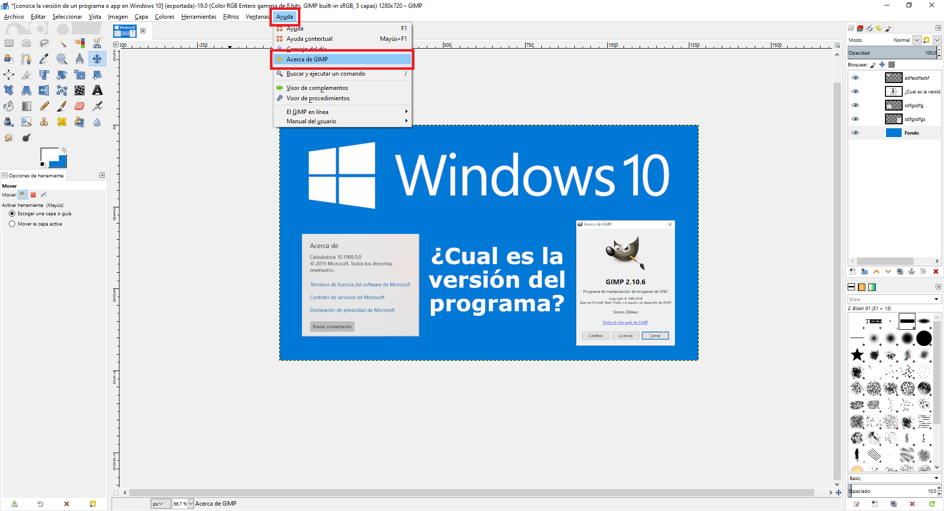 saber la version de las apps y programas de windows 10