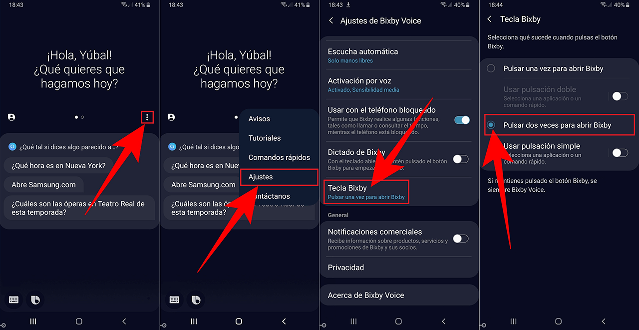 como deshabilitar el botón Bixby de samsung para no activar el asistente de voz