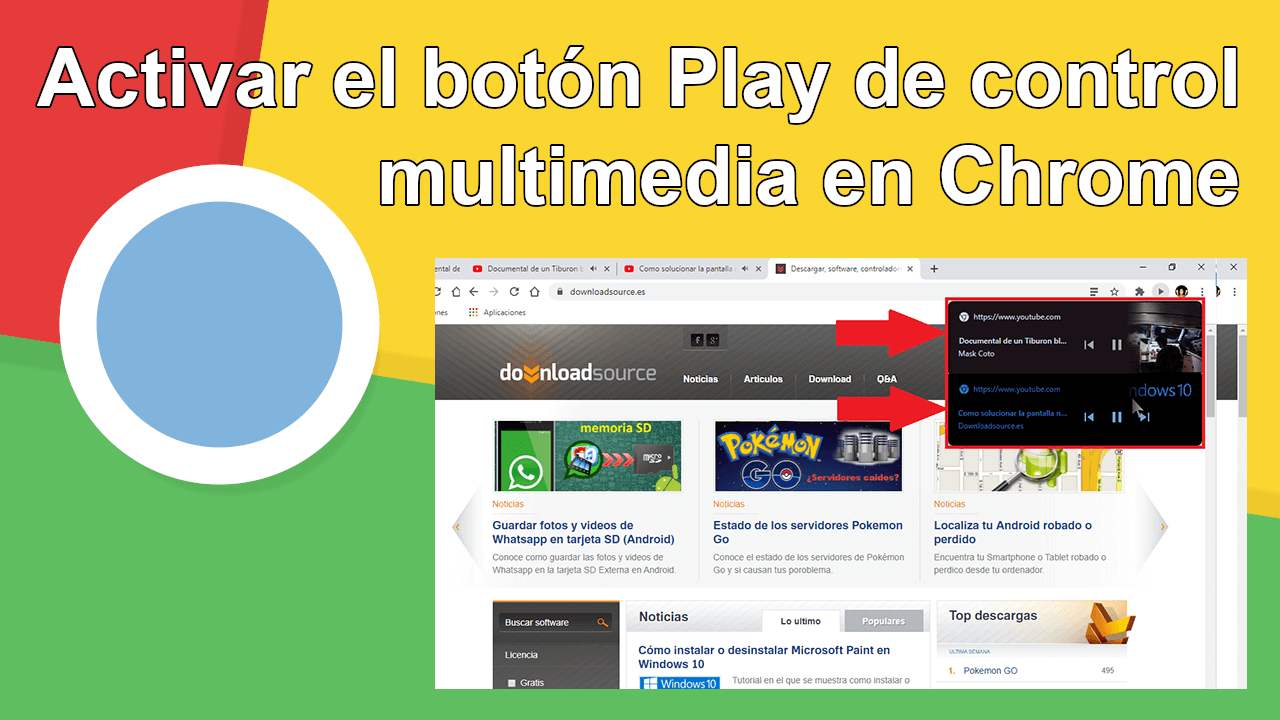 como activar el boton play de control multimedia de chrome