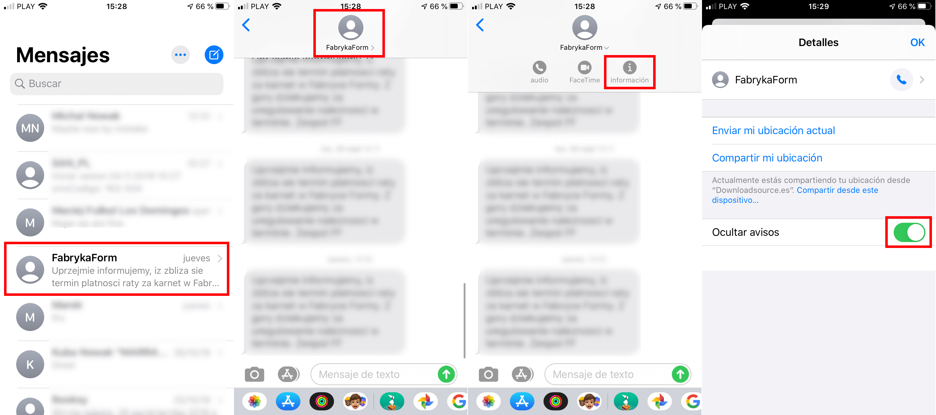 como evitar recibir notificaciones de chats específicos de la app mensajes de iPhone