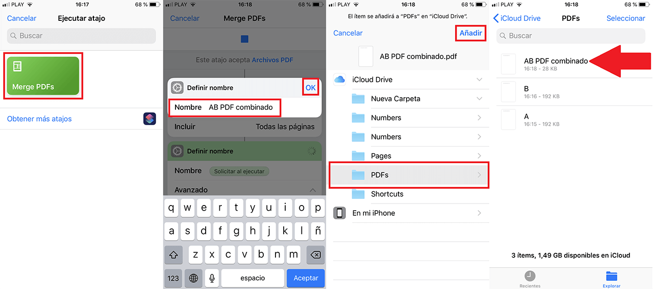 crear un archivo a partir de verios desde tu iPhone o iPad con iOS