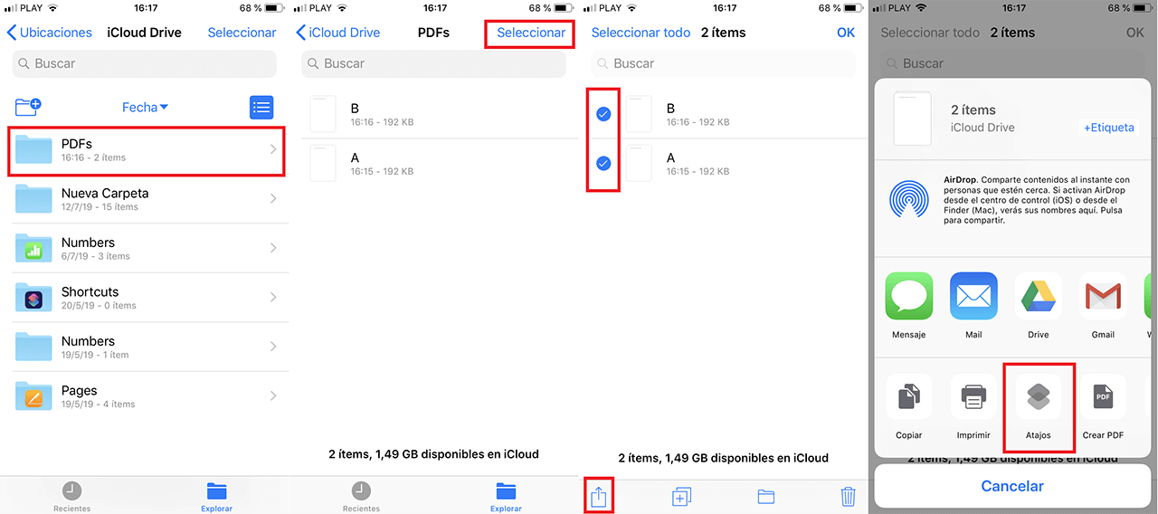 combinar varios archivos PDF en uno solo desde tu dispositivo iPhone con iOS