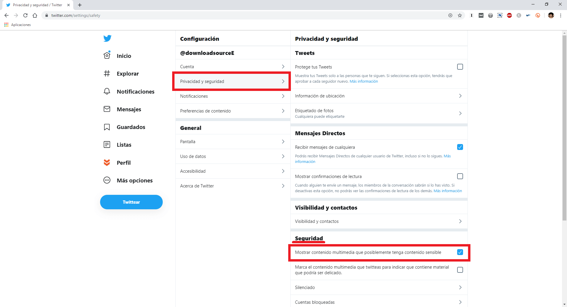 ¿Cómo quitar el bloqueo de contenido en Twitter?