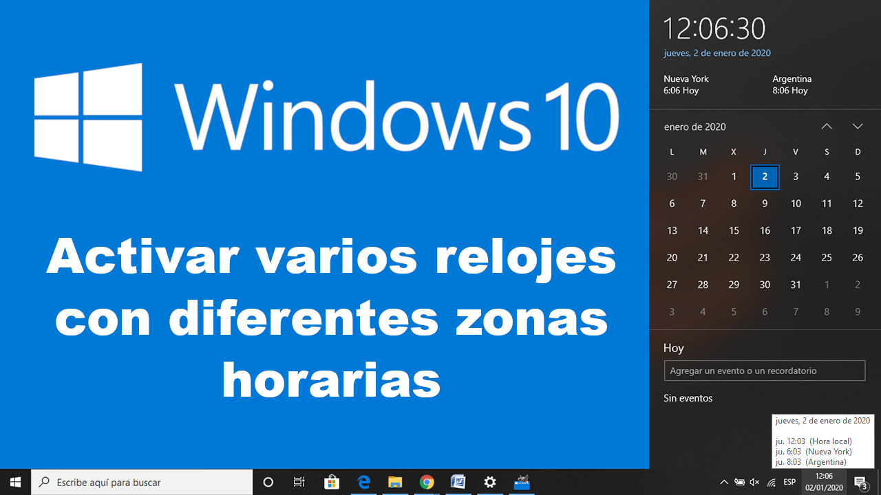 Vergonzoso Manuscrito Aparte Como mostrar varios relojes en Windows 10 (zonas horarias)