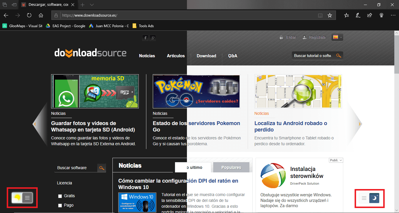 navegador microsoft edge permite el modo oscuro