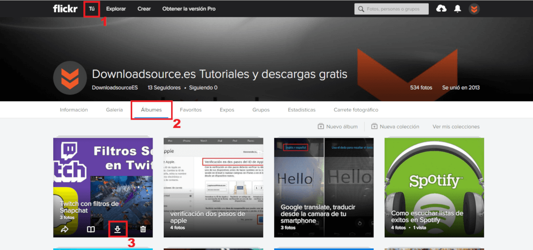 conseguir todas tus fotos y videos de Flickr en tu ordenador