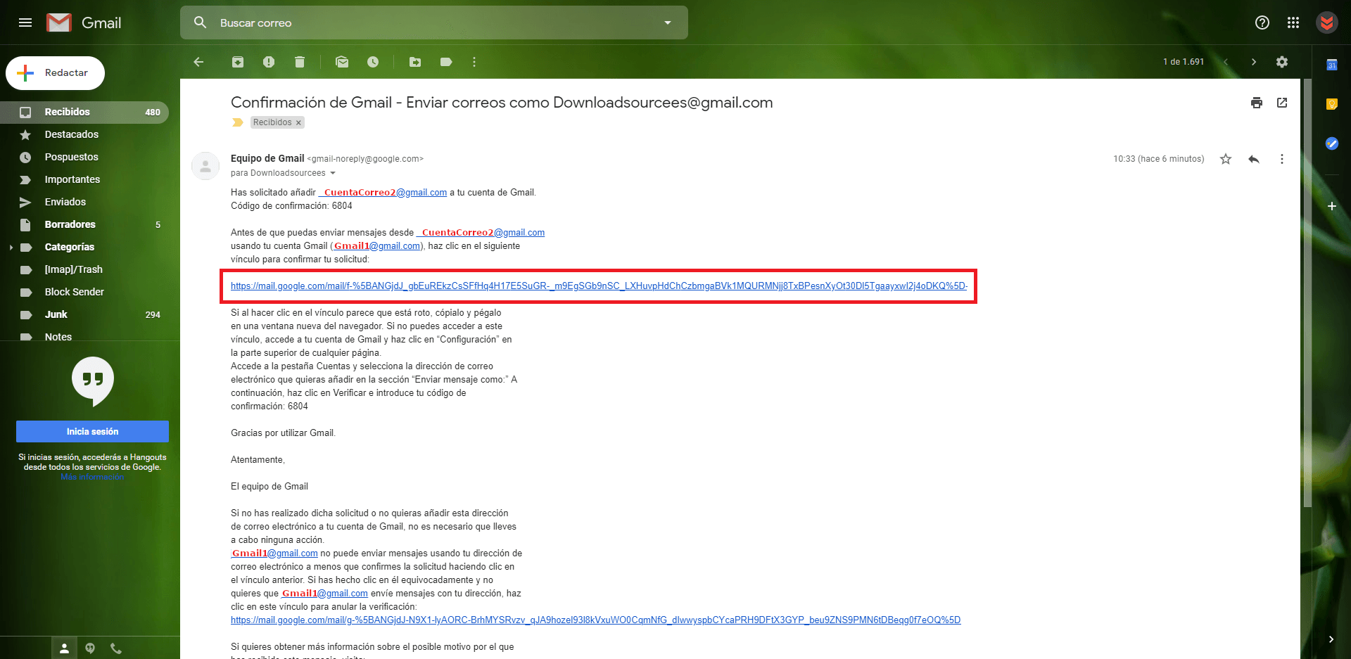 Gmail permite usar una cuenta de Gmail desde otra diferente.