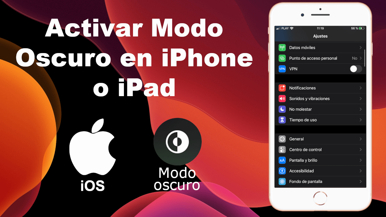 como activar el modo oscuro en iPhone o iPad con iOS