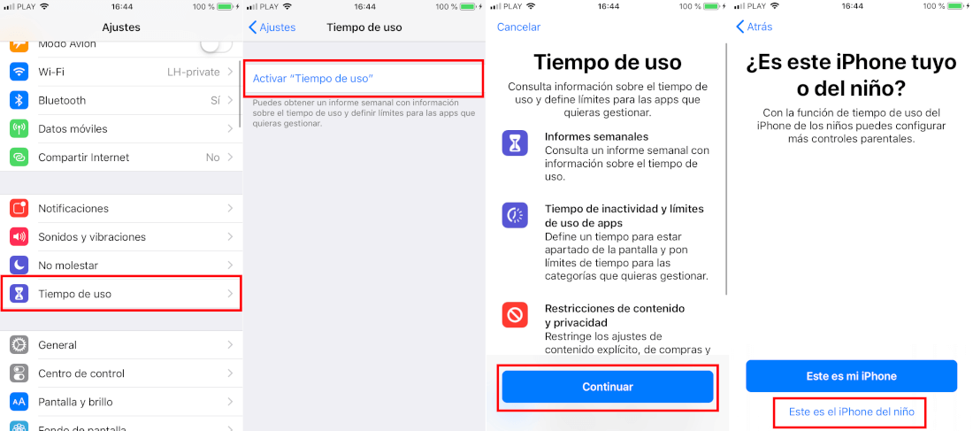 desactivar el funciones en tu iPhone como control parental