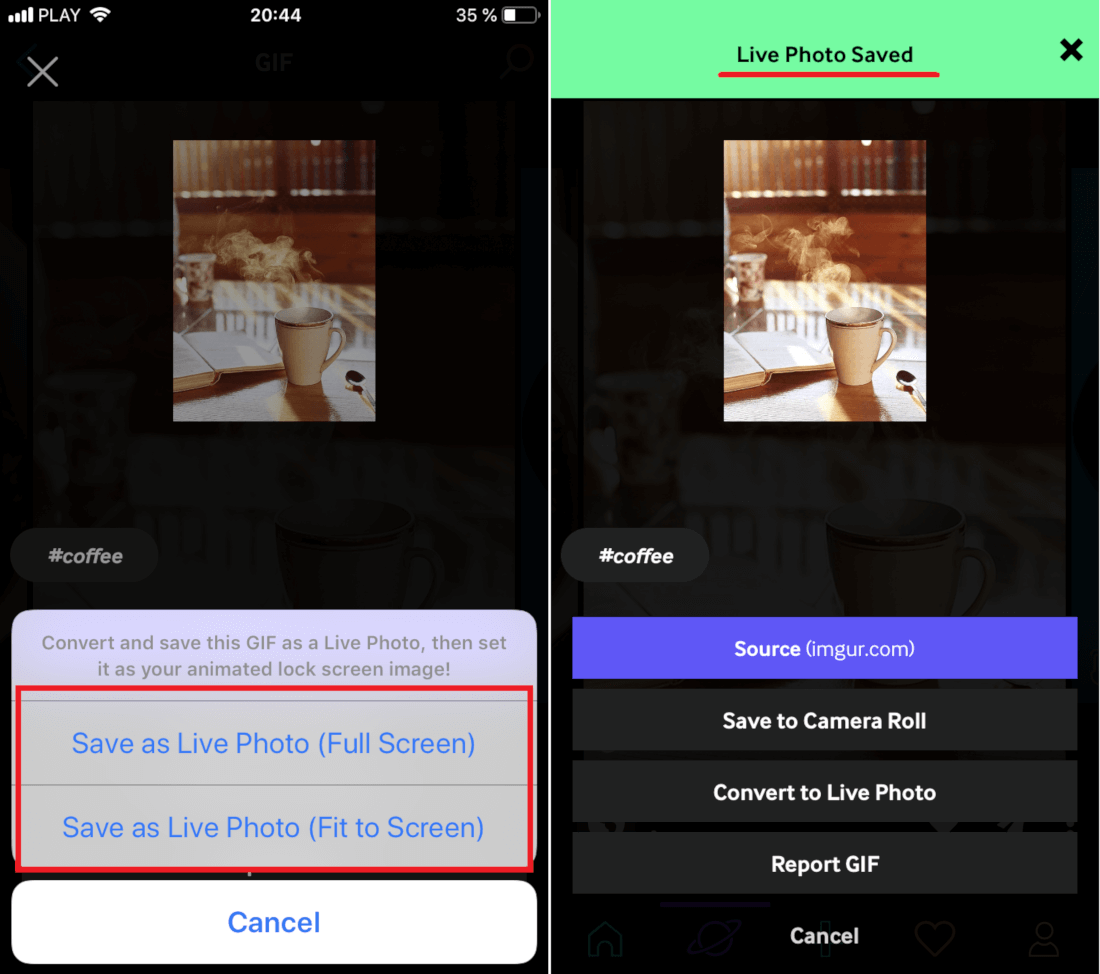 usar archivo gif como fondo de pantalla en iPhone con iOS