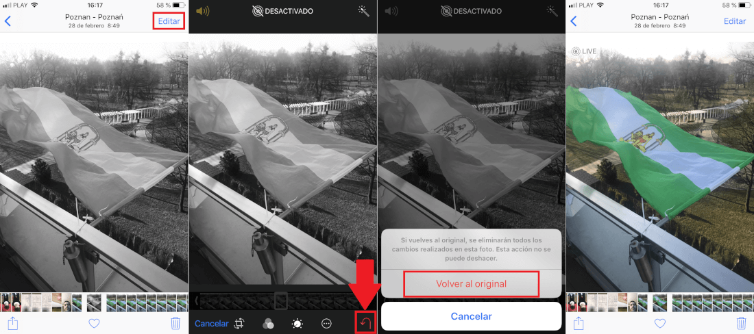 editar fotos con filtros de iPhone o iOS sin apps