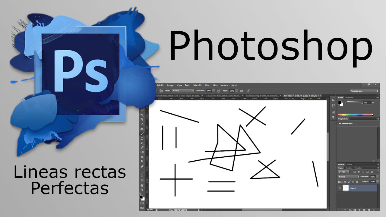 como dibujar lineas rectas perfectas en Photoshop CS6