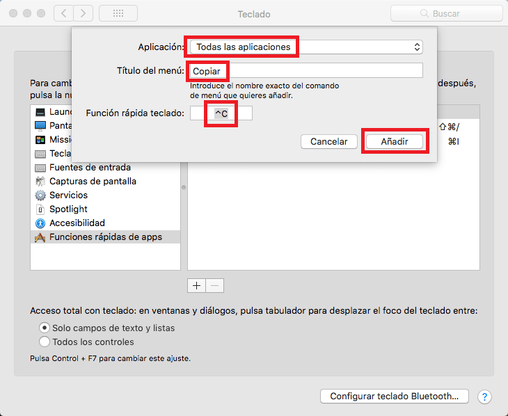 usar los atajos de teclado de Windows en Mac para copiar pegar o cortar