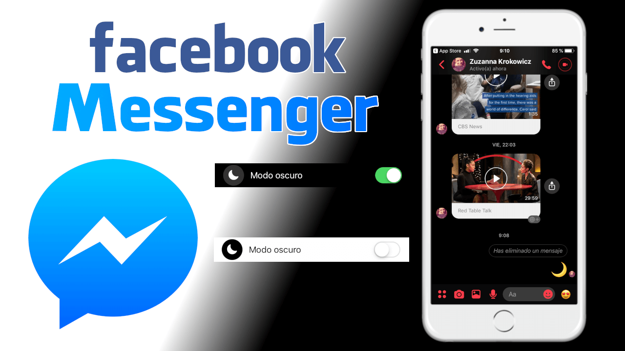 como desbloquear y usar el modo oscuro de Messenger de Facebook