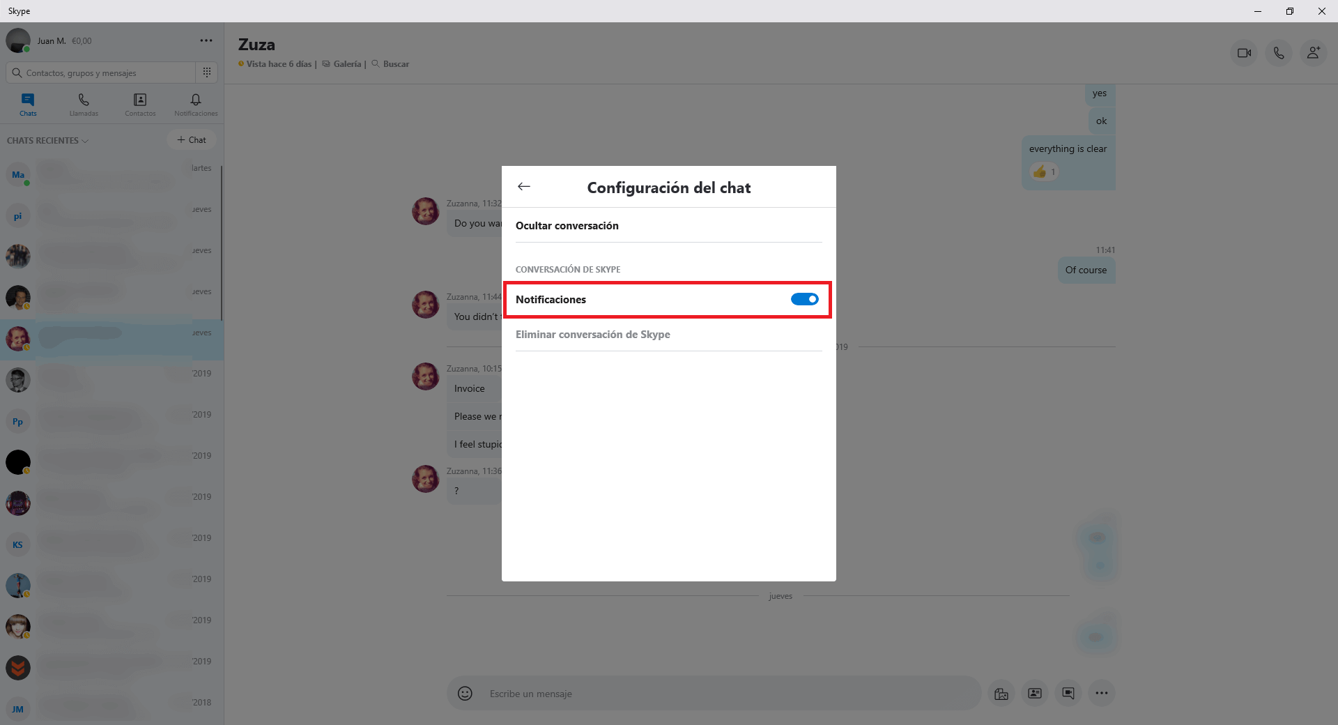 Skype no muestra las notificaciones en Windows 10