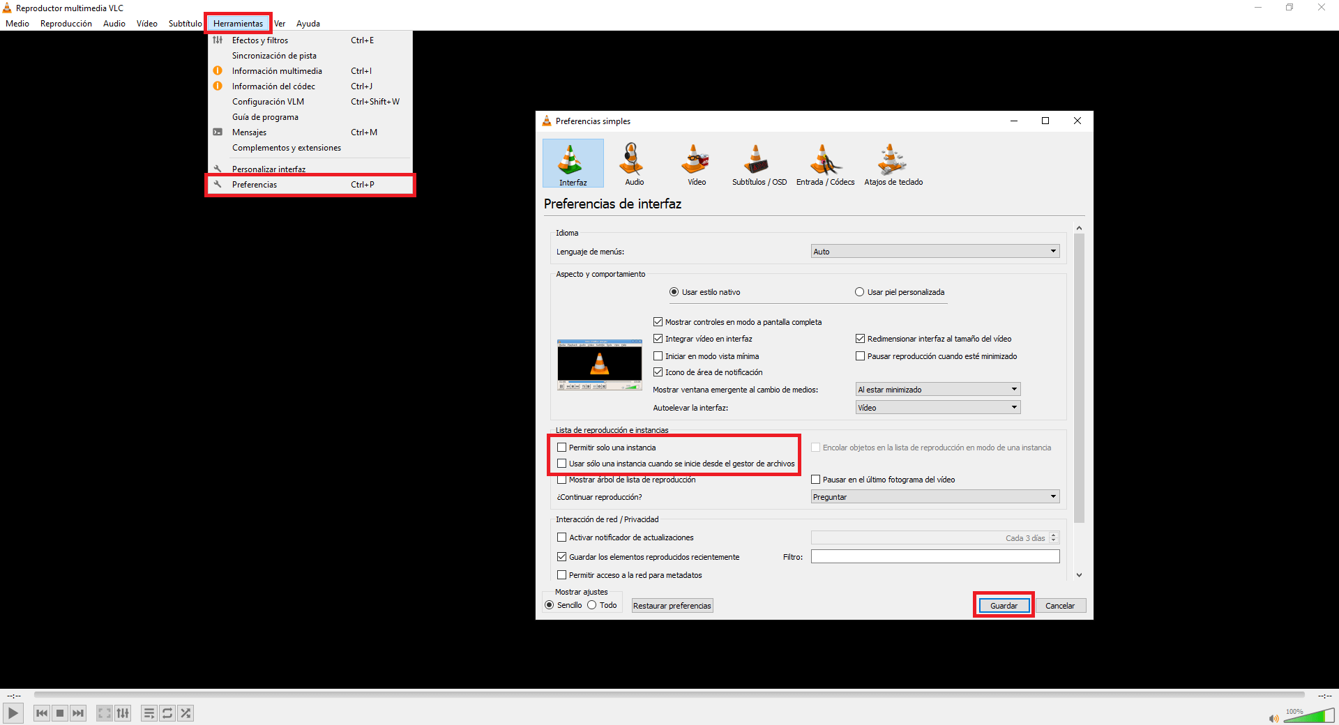 como visualizar varios videos en multiples ventanas de Vlc