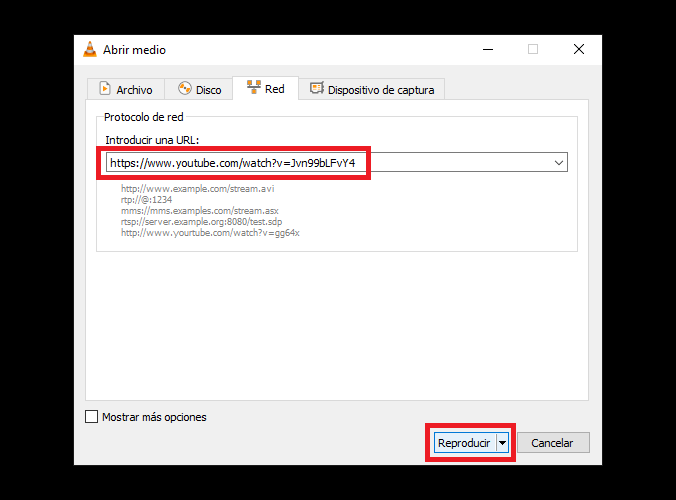 VLC puede reproducir cualquier video de youtube 