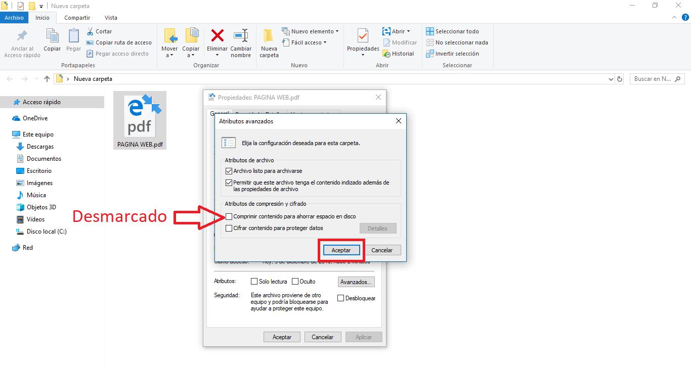 no flechas azules en los iconos de escritorio de windows 10