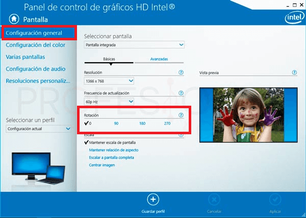 Windows 10 permite girar la pantalla de Windows 10