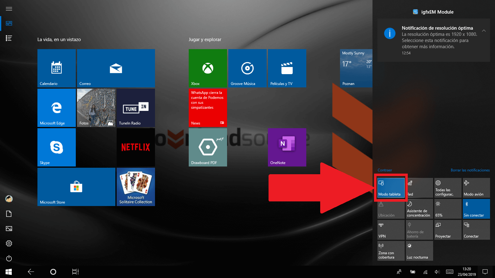 como rotar la pantalla de windows 10