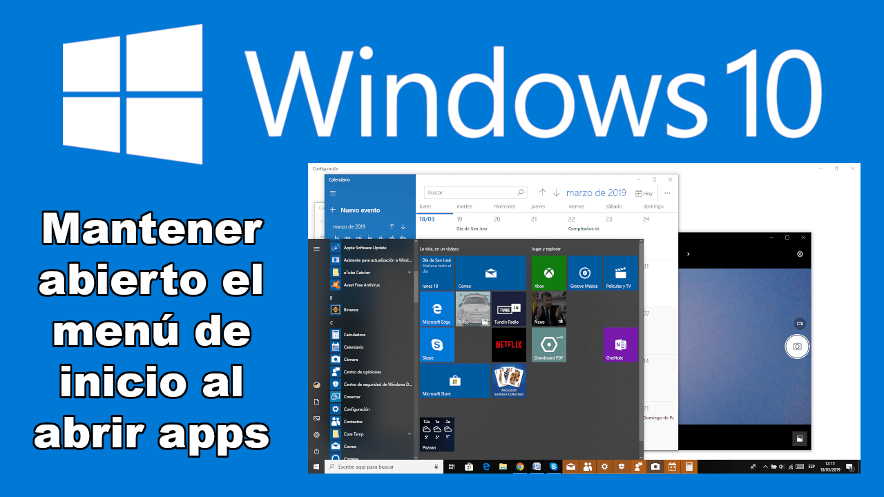 abrir apps del menu de inicio sin que este se cierre en Windows 10