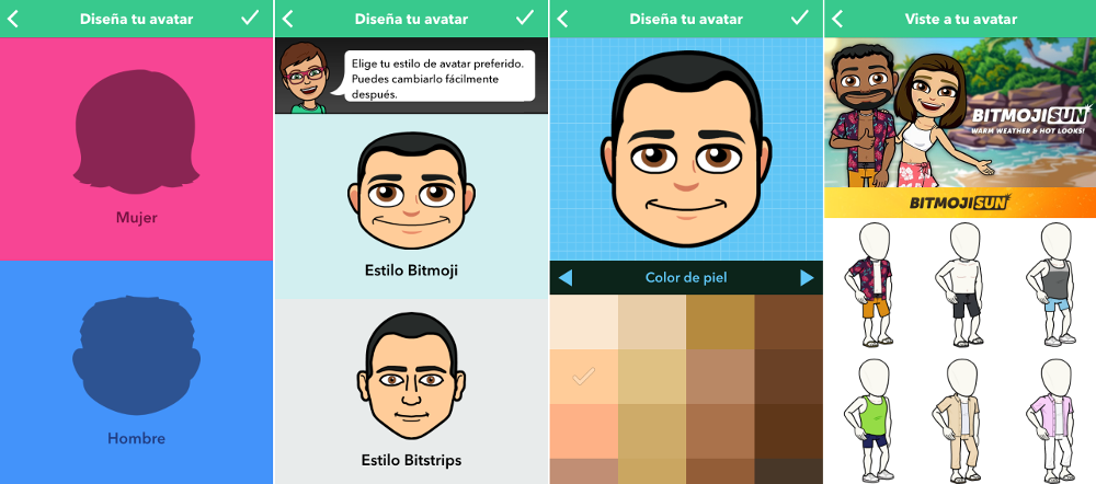 crear avatar personalizados para Snapchat con Bitmoji