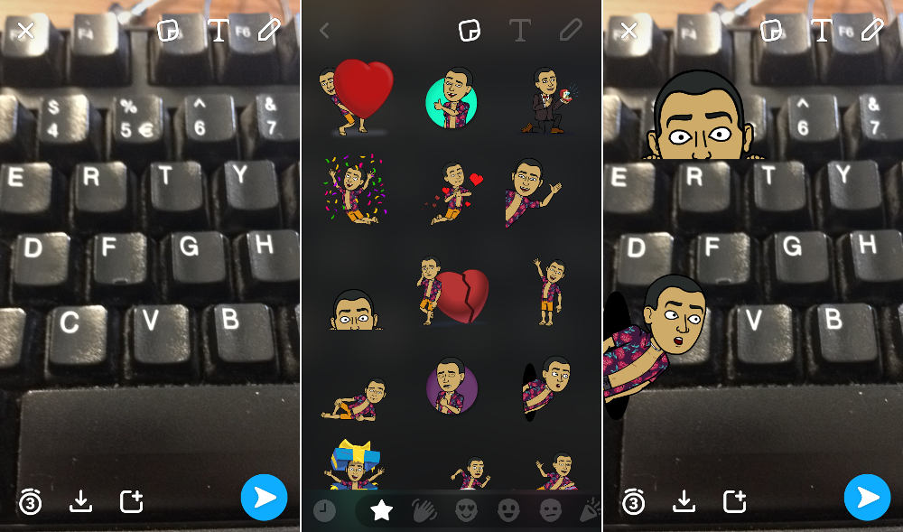 comparte bitmoji en Snapchat