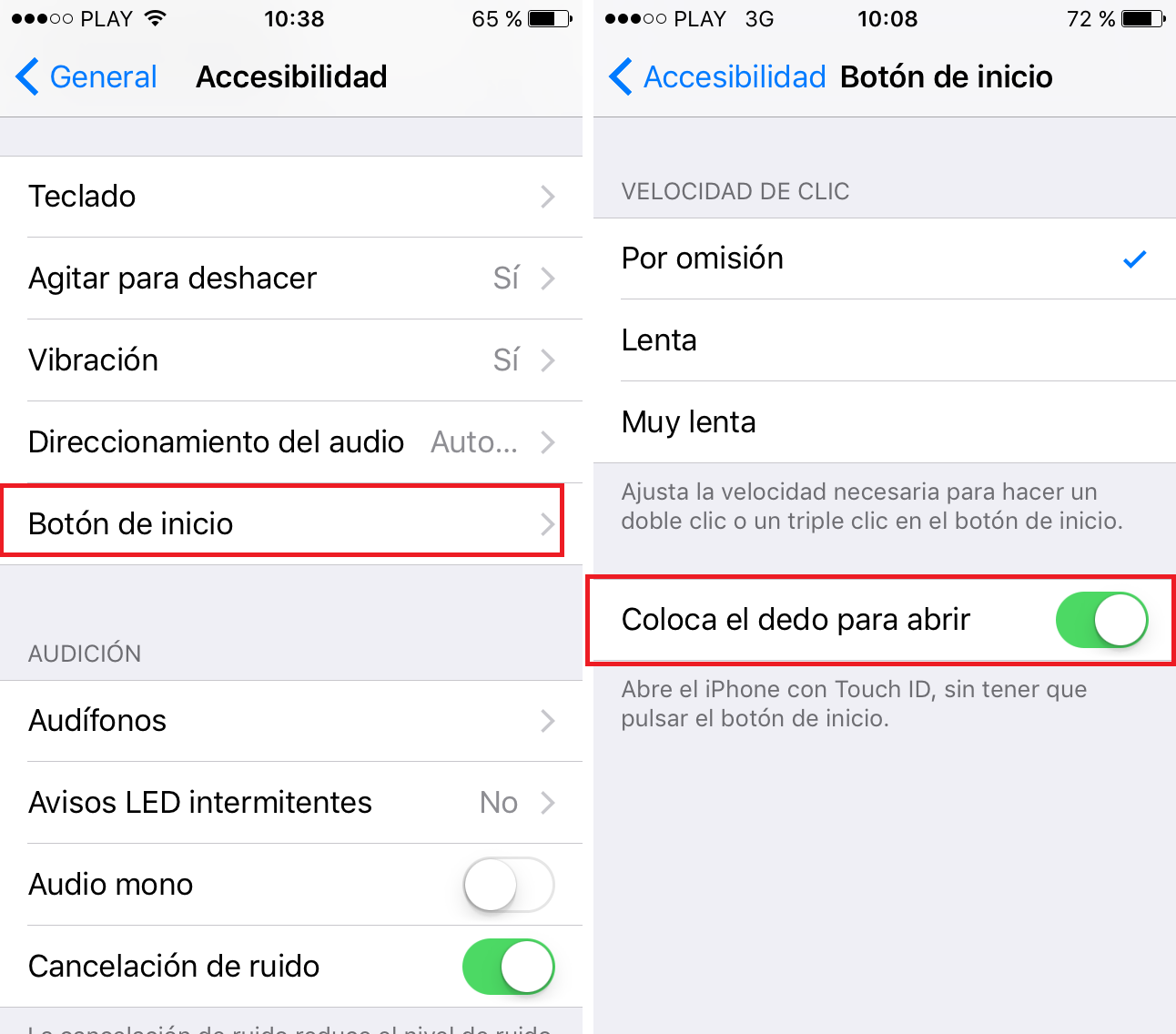 Colocar el dedo para abrir iPhone y no tener que pulsar el boton de inicio para desbloquear