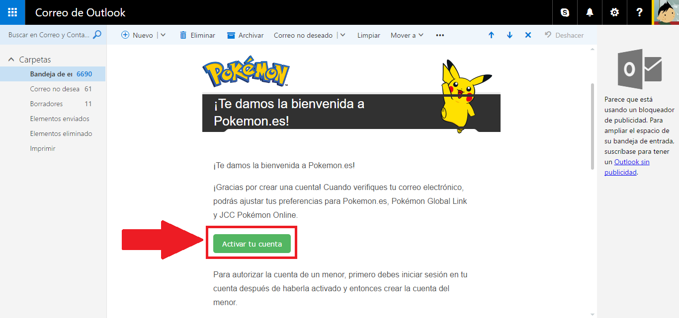 No recibo el mensaje de verificación de Pokemon go