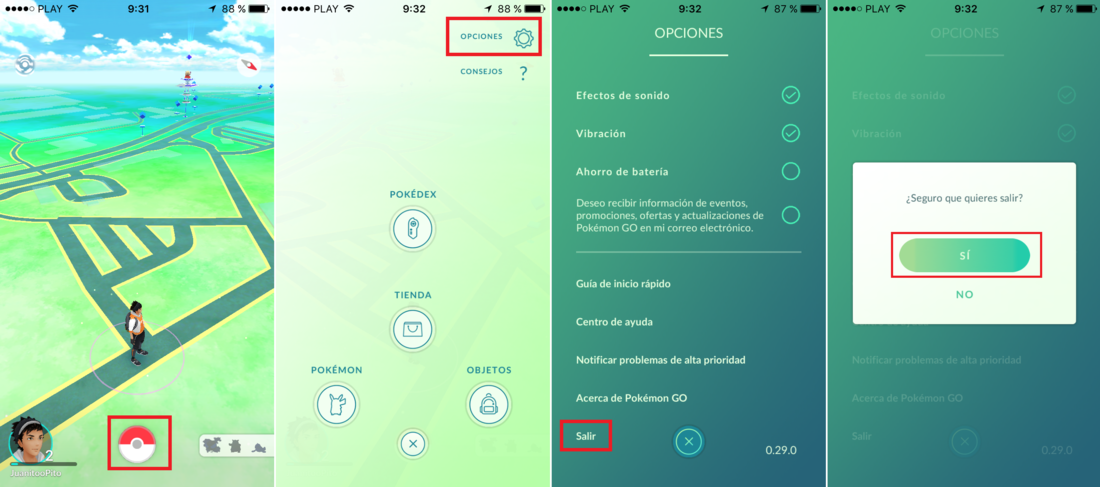 Como intercambiar entre diferentes cuentas de Pokemon Go