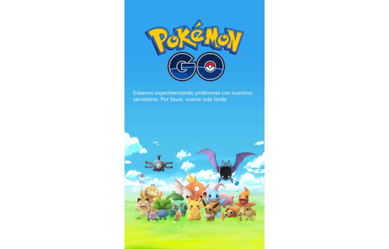 error Pokemon Go: Estamos experimentando problemas con nuestros servidores. Por favor, vuelva mas tarde