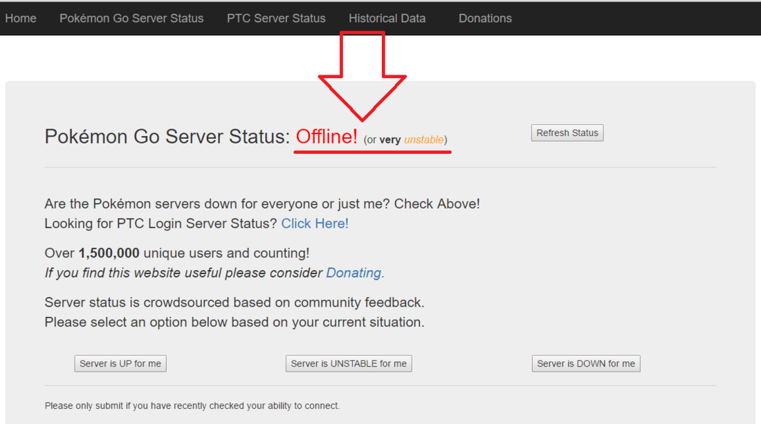 Como saber el estado de los servidores de Pokemon Go