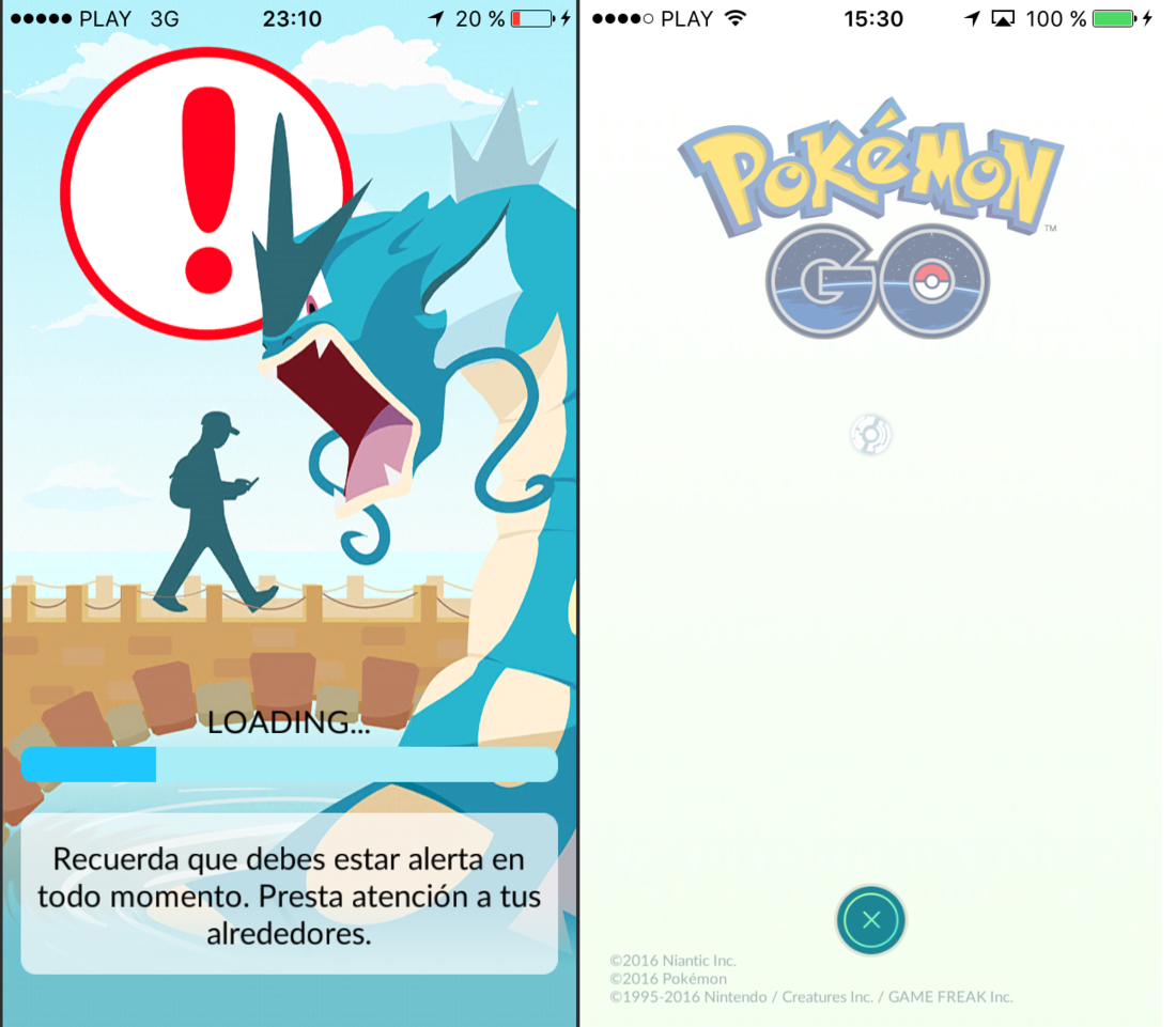 pokemon go no pasa de la pantalla de loading