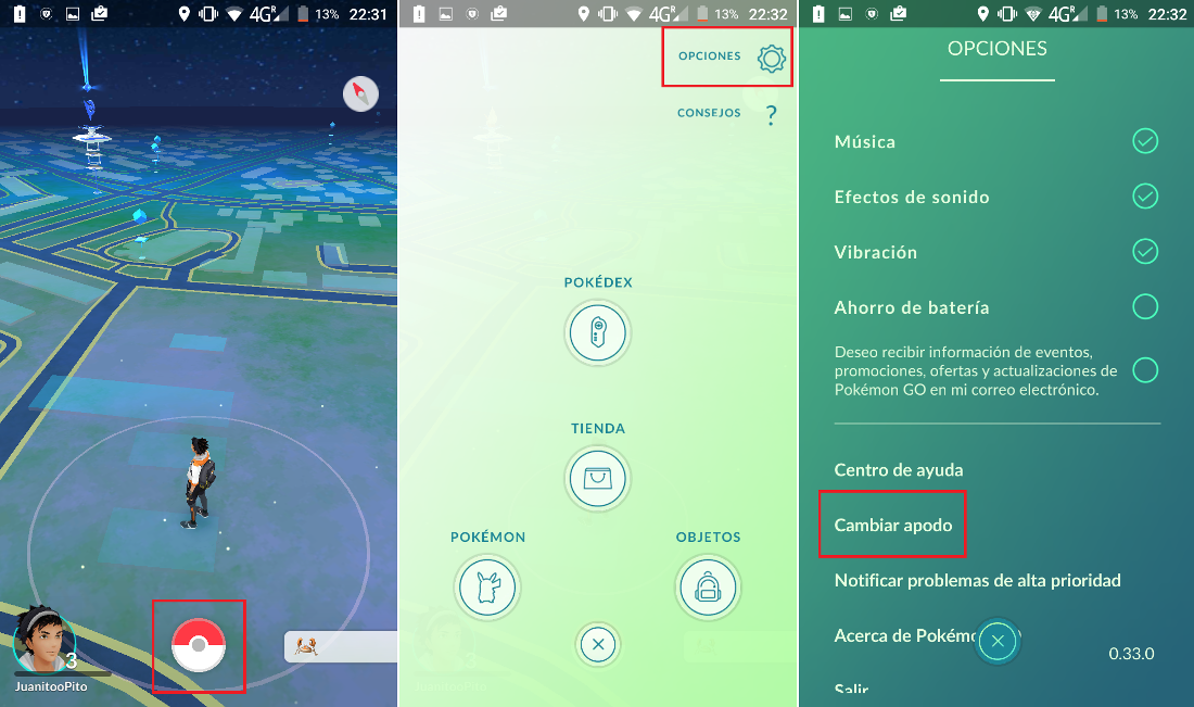 como cambiar el nombre del entrenador Pokemon