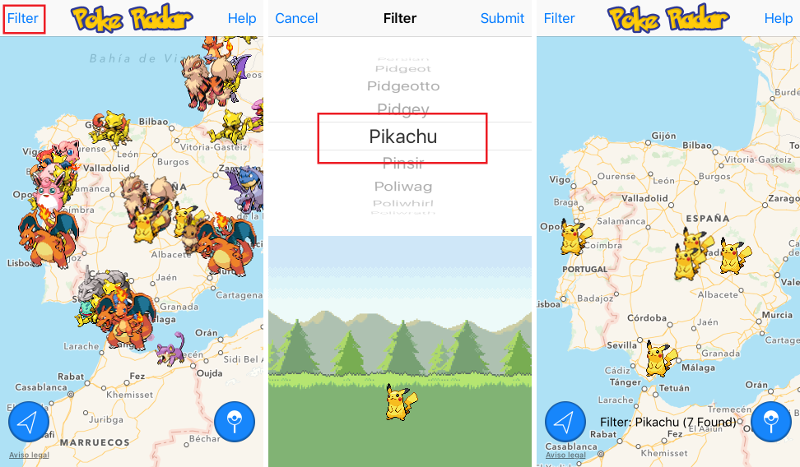 Pokemon go capturar Pokemo en un mapa