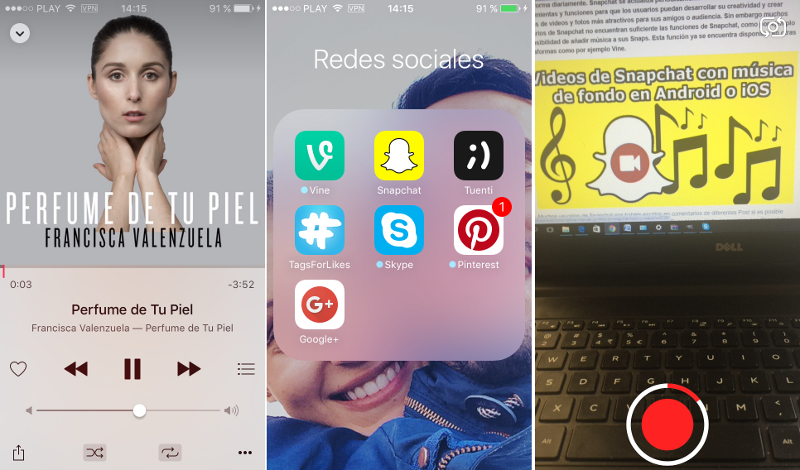 Poner musica en los videos grabados por snapchat en Android