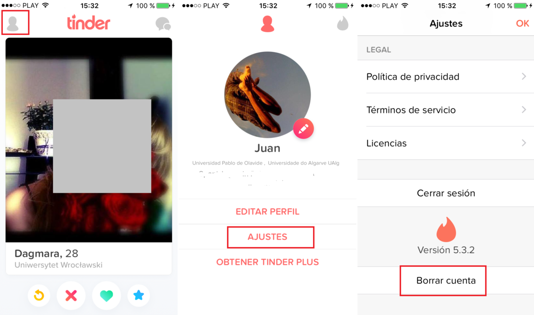 eliminar o borrar tu perfil de tinder en android o ios