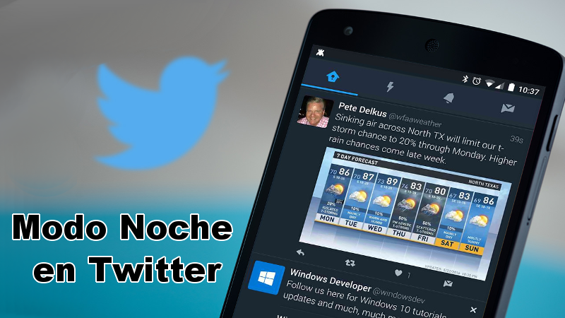 Modo noche en Twitter tanto en la app como en la Web