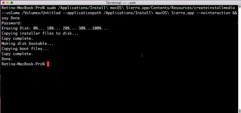 crear un usb de arranque con macOS Sierra desde Terminal