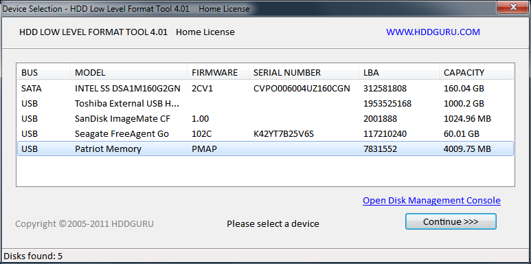 formatea memoria USB con bajo nivel para cambiar el formato RAW