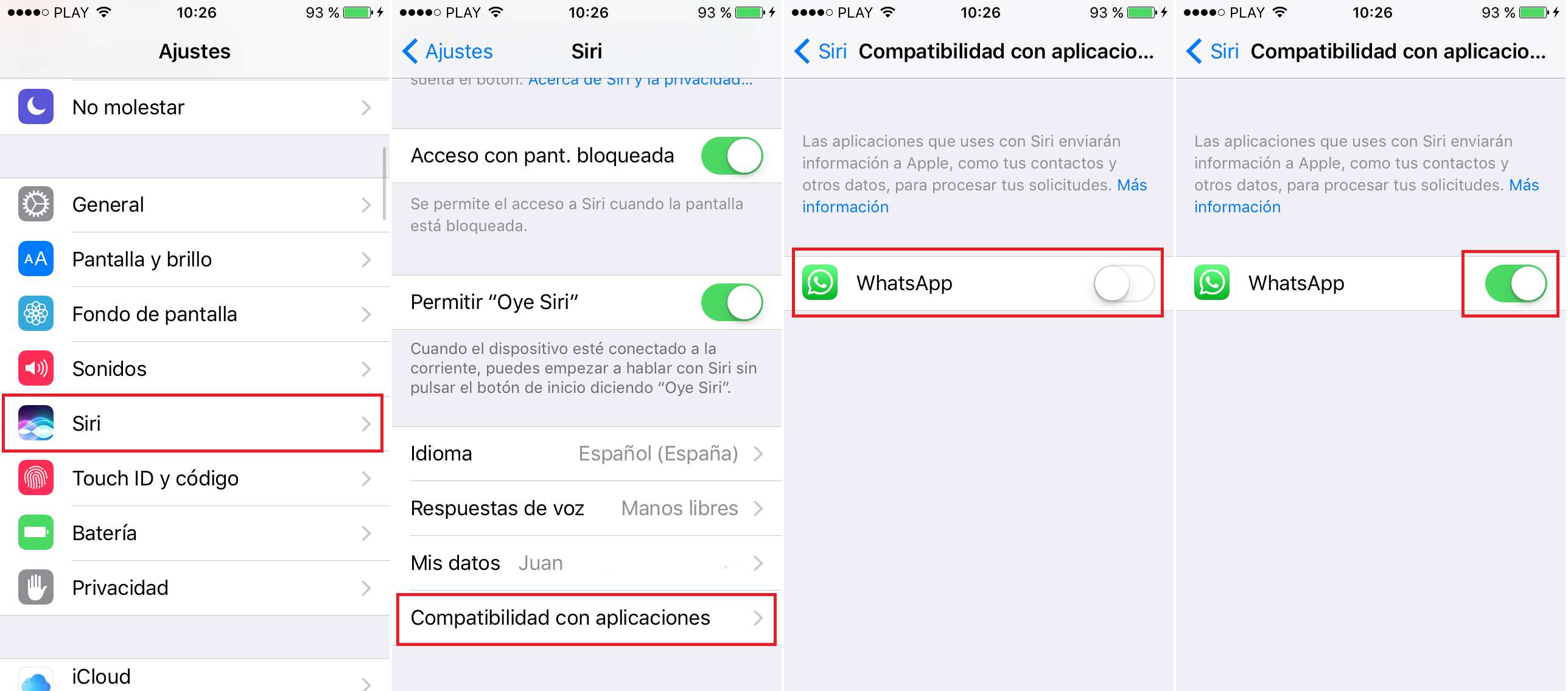 activar whatsapp en Siri para enviar mensajes con la voz en ios 10