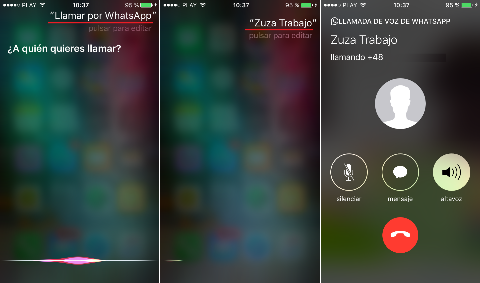 realizar llamadas de whatsapp con siri en iOS 10