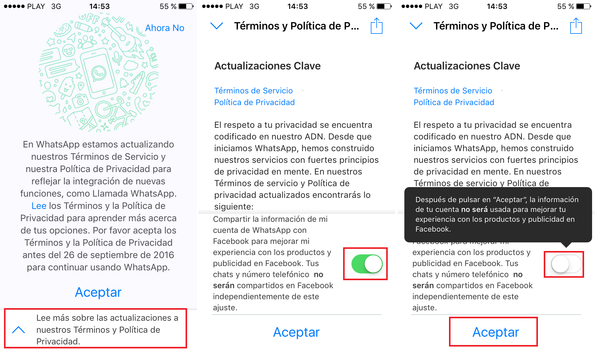 Evita que facebook conozca tu telefono y otra información de Whatsapp