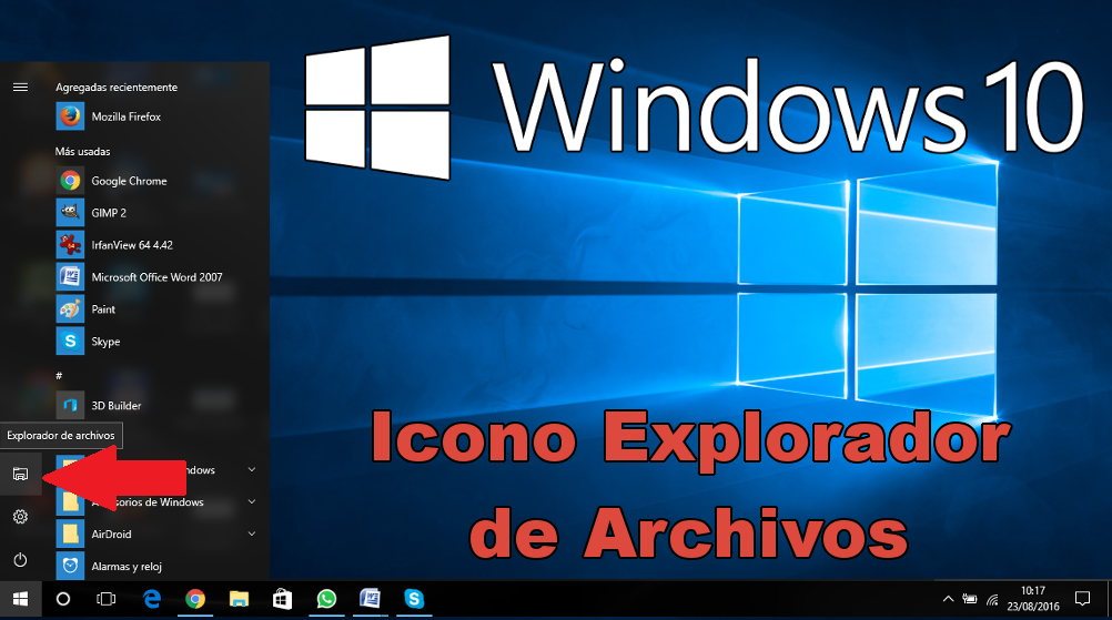 toxicidad artería Cliente Como recuperar el icono del Explorador de archivos en el menú de Inicio en Windows  10 Anniversary.
