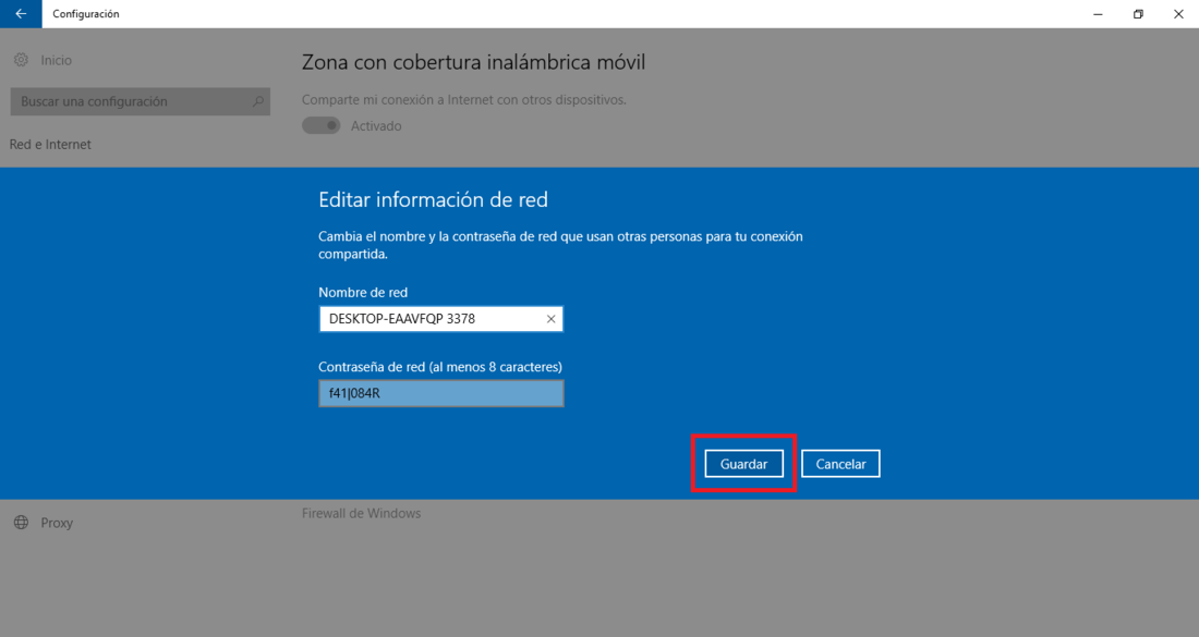 compartir internet con otros dispositivos desde Windows 10 anniversary