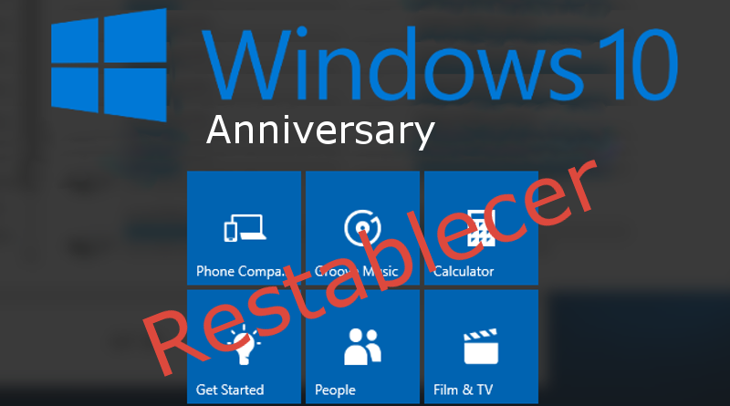 como restablecer las apps predeterminadas en Windows 10 anniversary