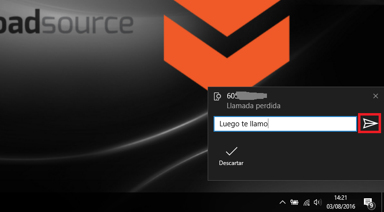 contestar las llamadas perdidas y mensajes de Android desde tu ordenador con windows 10 Anniversary