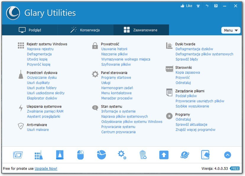 Programa de optimización de rendimiento Glary Utilities