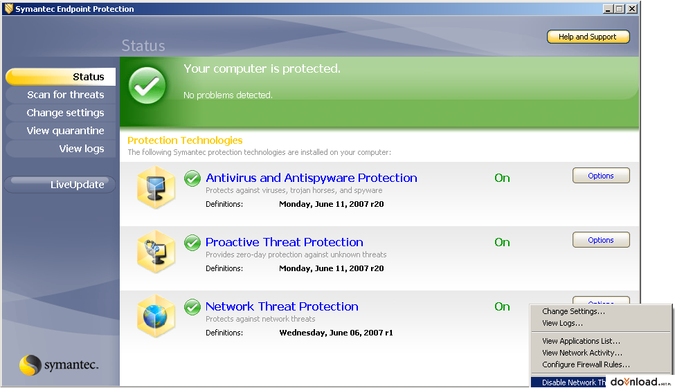 symantec antivirus actualizaciones